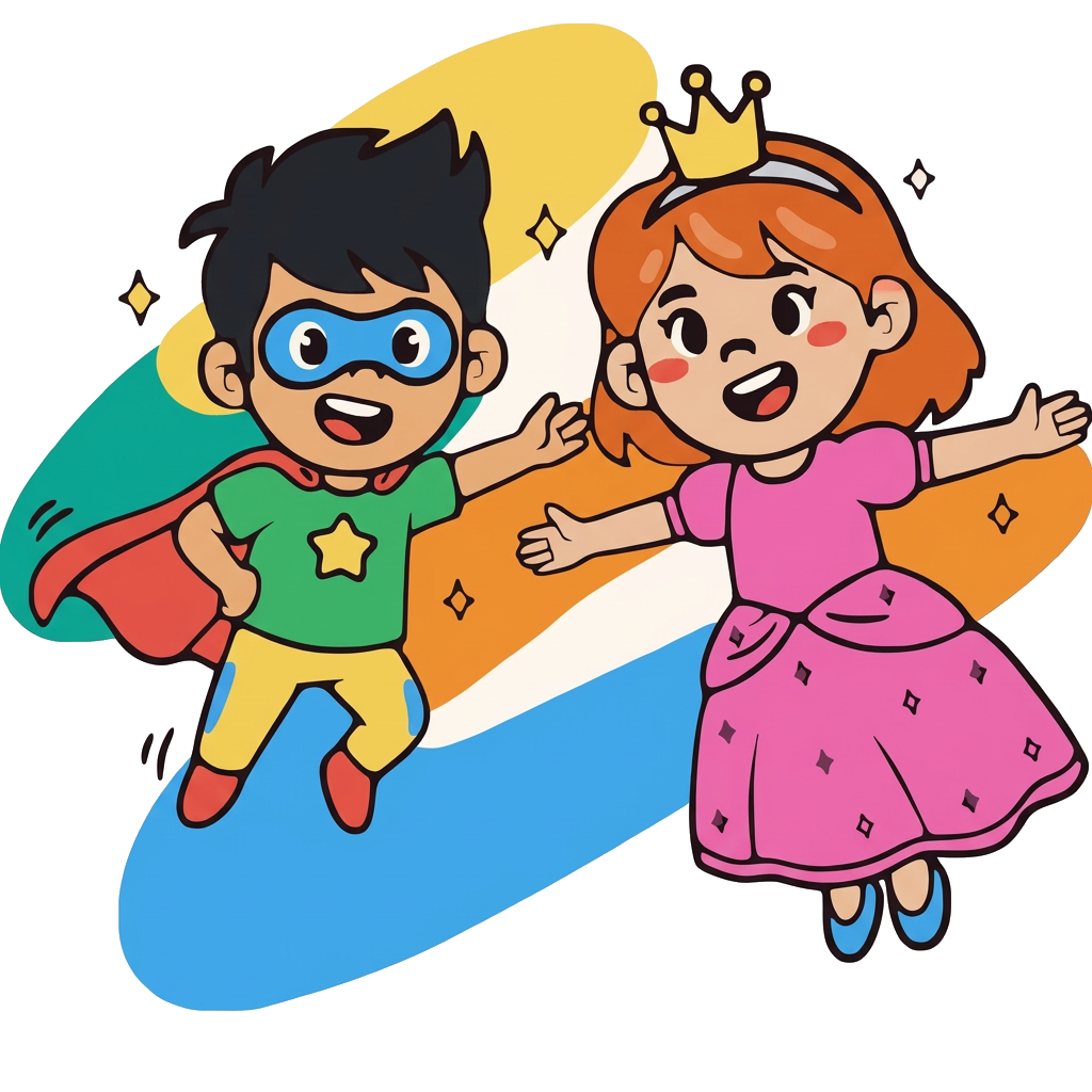 Princess & Superhero party logo